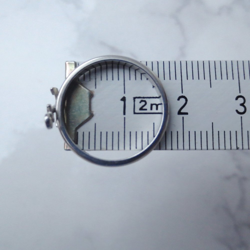 Set of Two Silver Rings with Anchor and Graph Angles - Picture 3 of 3